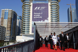 The Azerbaijan President Ilham Aliyev arrives, his entourage