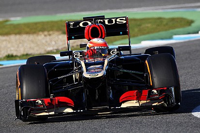 Lotus E21 took to the track for the first time with Grosjean