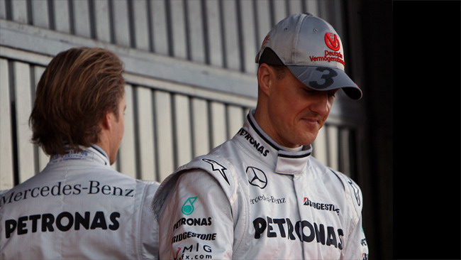 Schumacher bacchetta il compagno Rosberg