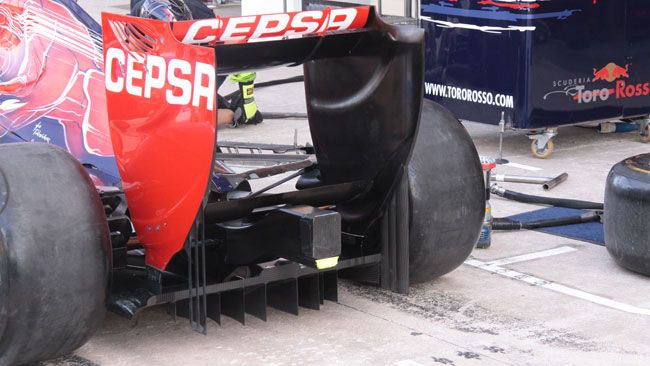 La Toro Rosso ha cambiato il diffusore posteriore