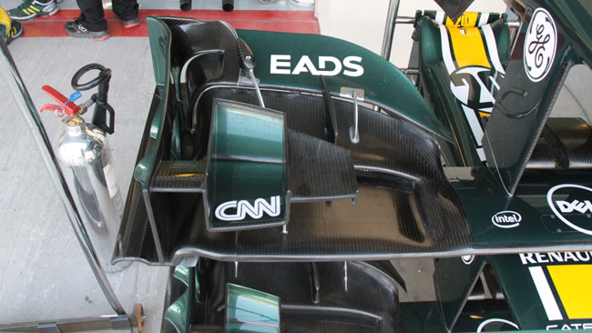 La Caterham con una nuova ala anteriore