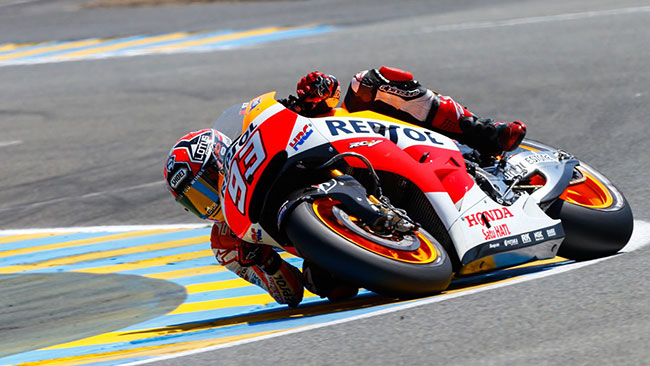 Marquez piazza la cinquina in rimonta a Le Mans