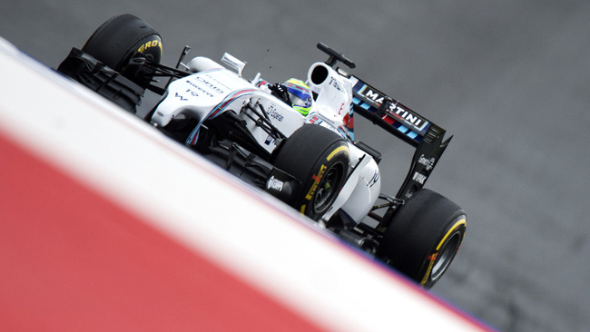 Massa in pole in Austria, prima fila tutta Williams