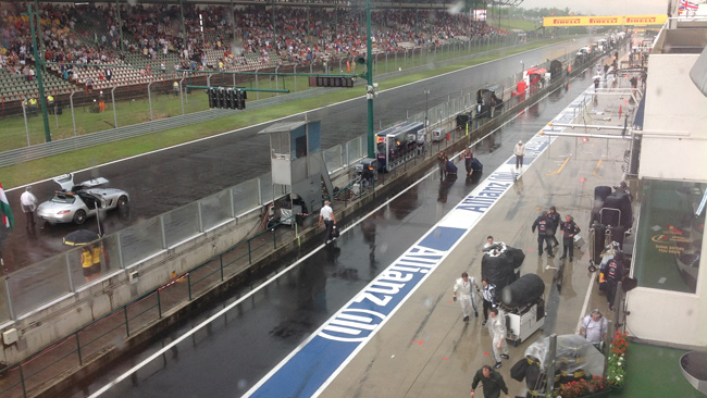Hungaroring: ha già cominciato a piovere