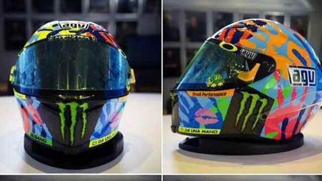 Ecco il casco speciale di Valentino Rossi per Misano