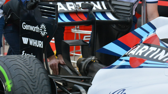 Williams: c'è il Monkey seat per non far stallare l'ala