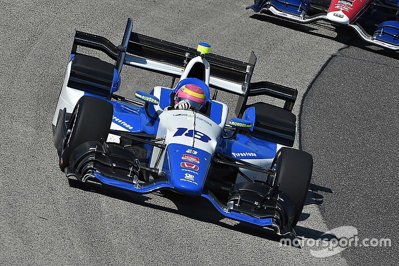 Pippa Mann en Pocono con el equipo Dale Coyne Racing