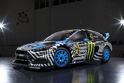 Street art-kunstenaar gaat los op de WK-auto van driftlegende Ken Block
