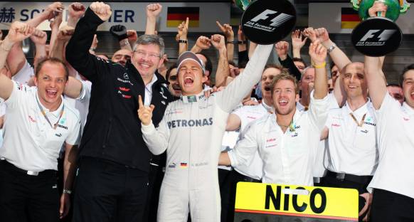 Çin'de zafer Rosberg'in