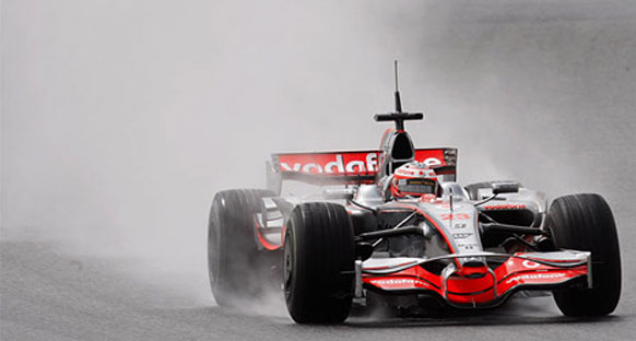 Kovalainen'in programına yağmur engeli