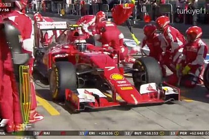 Raikkonen hatalı pit stoptan dolayı yarışı bitiremedi Video