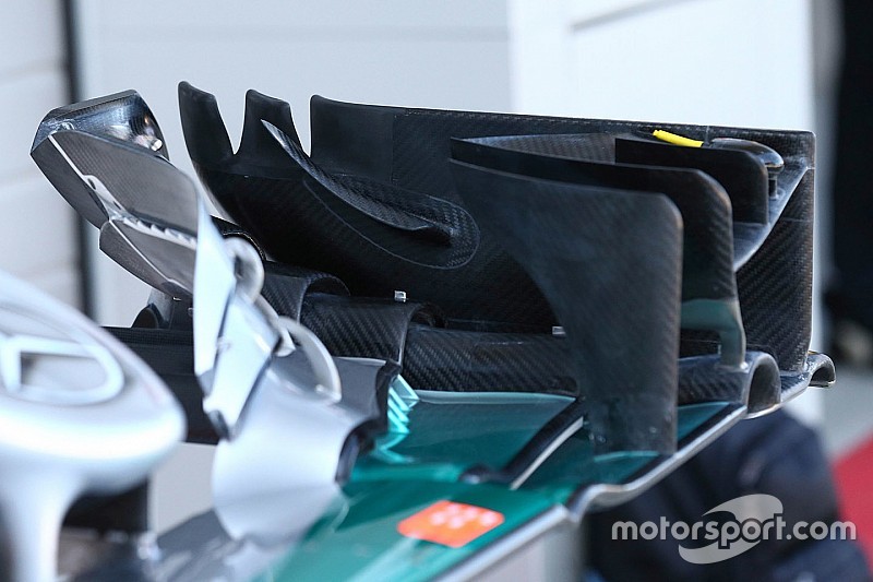 Tech update: Nieuwe endplates op voorvleugel Mercedes
