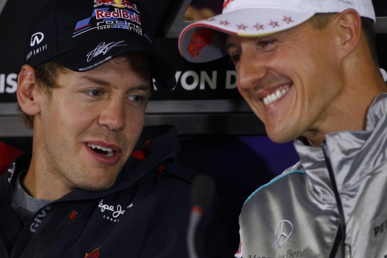 A fiatal Vettel Michael Schumacher oldalán!