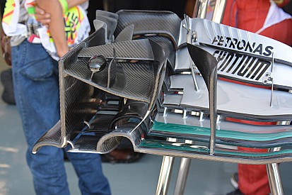 Técnica: alerón delantero del Mercedes W07 en Malasia