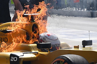 Пожар на Renault Магнуссена заставил Сайнса усомниться в пользе Halo