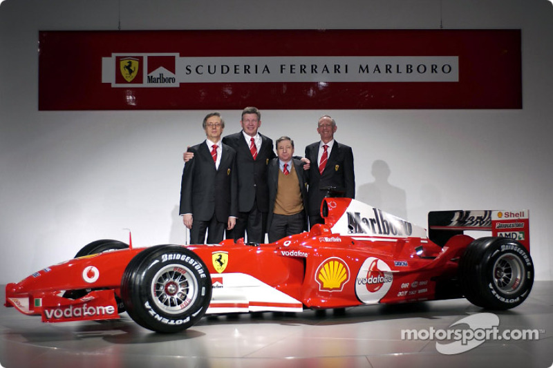 Паоло Мартінеллі, Росс Браун, Жан Тодт, Рорі Бірн і Ferrari F2004