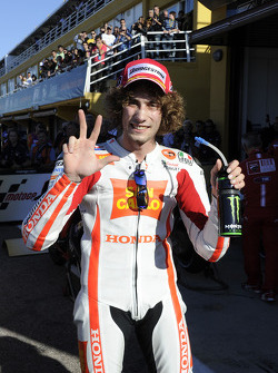 Tercer clasificado Marco Simoncelli, San Carlo Honda Gresini
