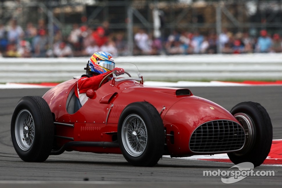 Fernando Alonso, Scuderia Ferrari drives the 1951 Silverstone winning Ferrari 375
