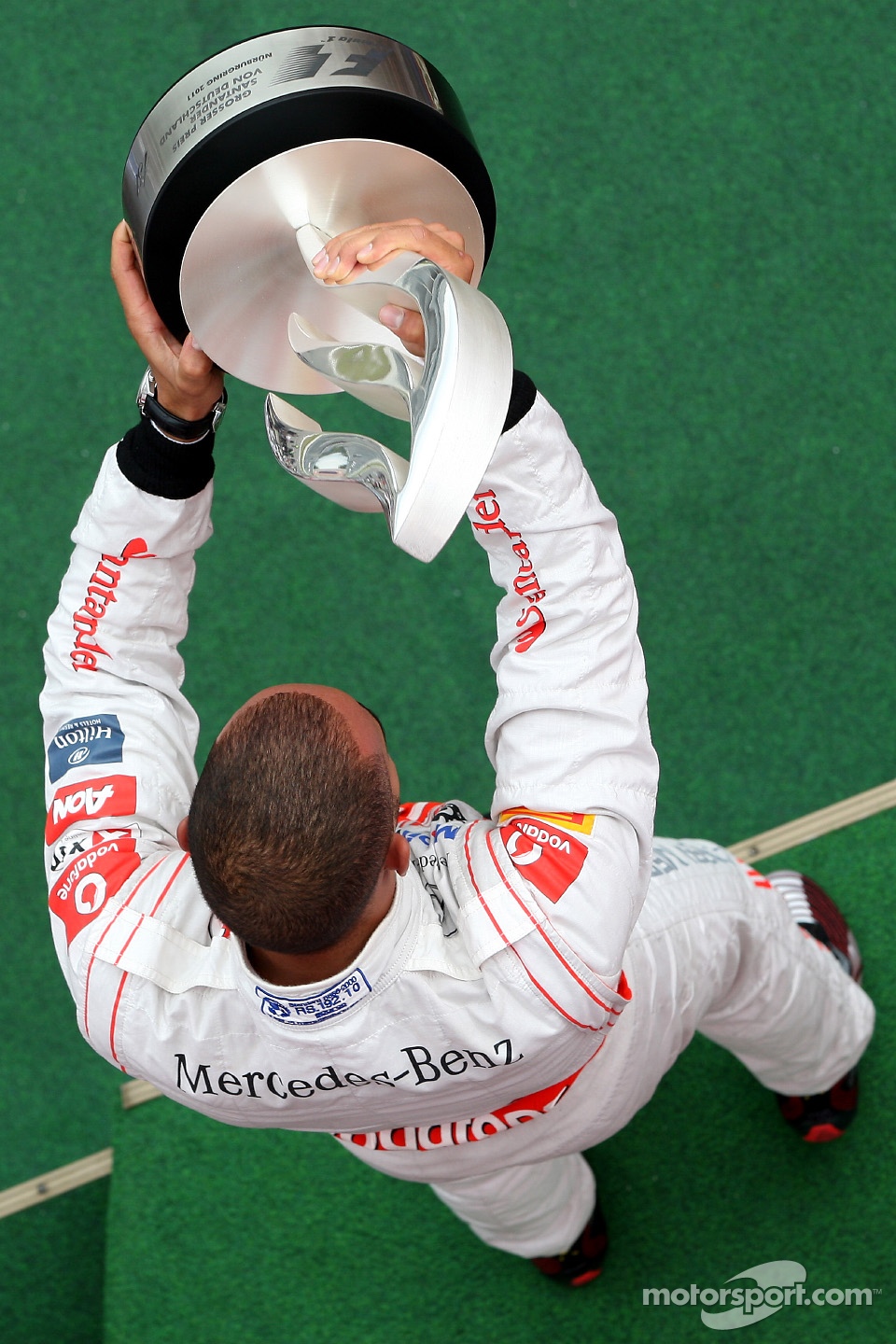 Podium: race winner Lewis Hamilton, McLaren Mercedes
