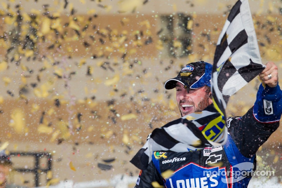 Victory lane: race winner Jimmie Johnson, Hendrick Motorsports Chevrolet celebrates