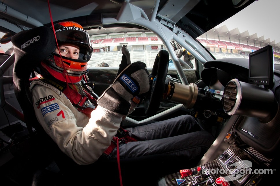 Cyndie Allemann tests the Hitotsuyama Racing Audi R8 LMS Super GT car