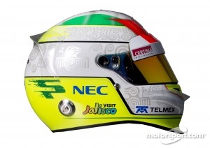 Sergio Perez, Sauber F1 Team helmet