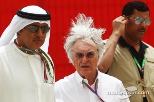 Zayed Rashed Al Zayani, Chairman of Bharain International Circuit with Bernie Ecclestone, CEO Formula One Group
