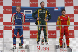 Podium: winnaar Giedo van der Garde, 2de Marcus Ericsson, 3de Fabio Leimer