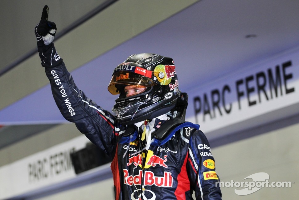Race winner Sebastian Vettel, Red Bull Racing celebrates
