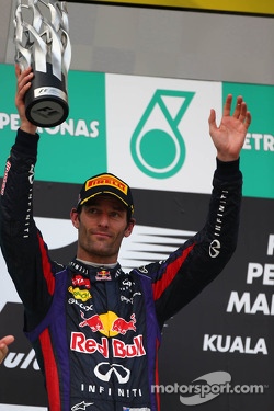 Podium: second place Mark Webber, Red Bull Racing