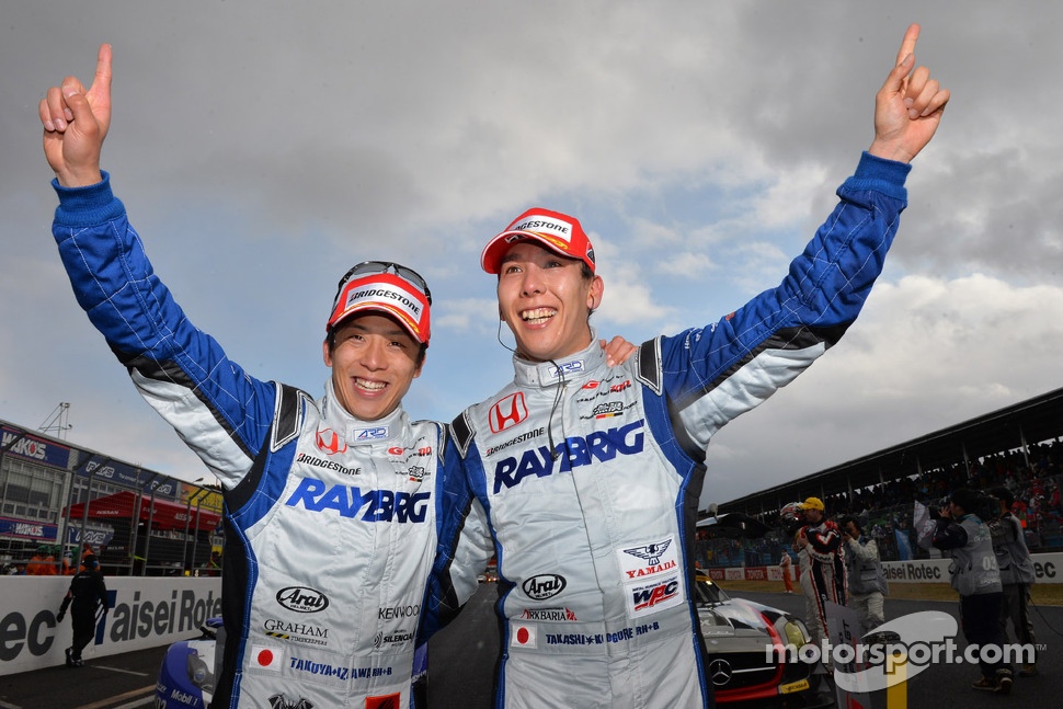 GT500 race winners Takuya Izawa and Takashi Kogure