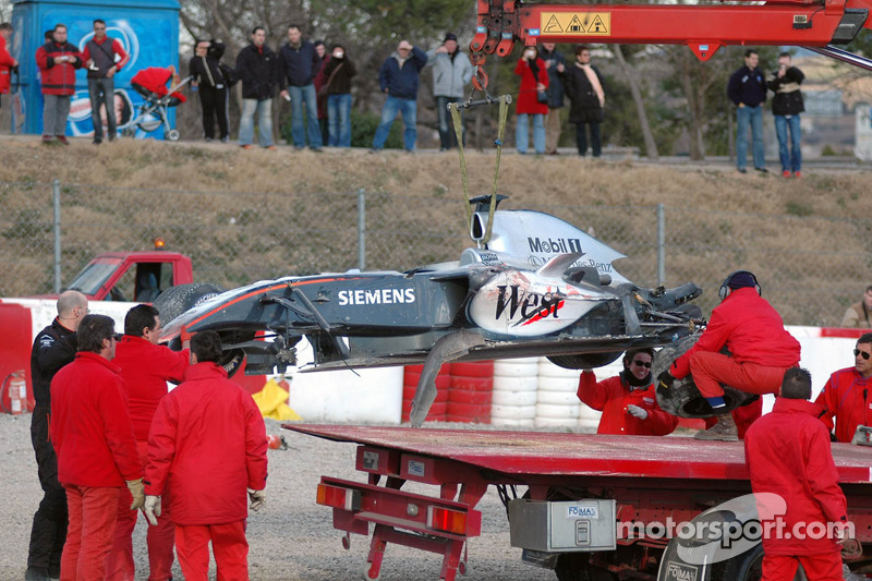 wrecked McLaren Mercedes MP4-20
