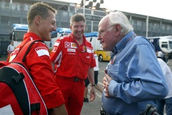 Michael Schumacher discusses with Prof Sid Watkins