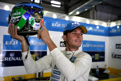 Giancarlo Fisichella with special edition helmet for Italy's win at the World Cup