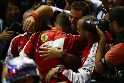 El ganador, Sebastian Vettel, Ferrari