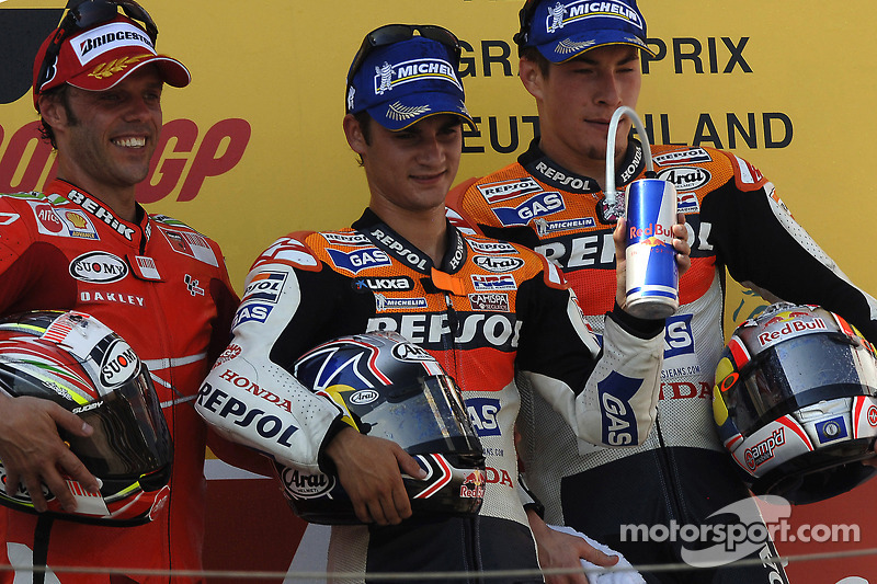 2007: 1. Dani Pedrosa, 2. Loris Capirossi, 3. Nicky Hayden