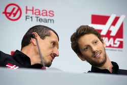Gunther Steiner, Haas F1 Team principal, Romain Grosjean, Haas F1 Team