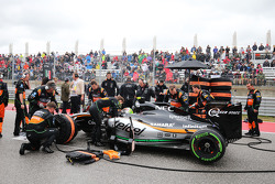 Sergio Perez, Sahara Force India F1 VJM08 on the grid