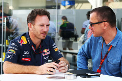 Christian Horner, Red Bull Racing Teamchef mit Jonathan Noble, Motorsport.com Redakteur