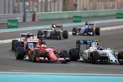 Sebastian Vettel, Scuderia Ferrari en Valtteri Bottas, Williams F1 Team