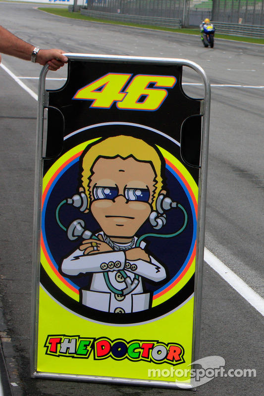 Pit board for Valentino Rossi at Malaysian GP
