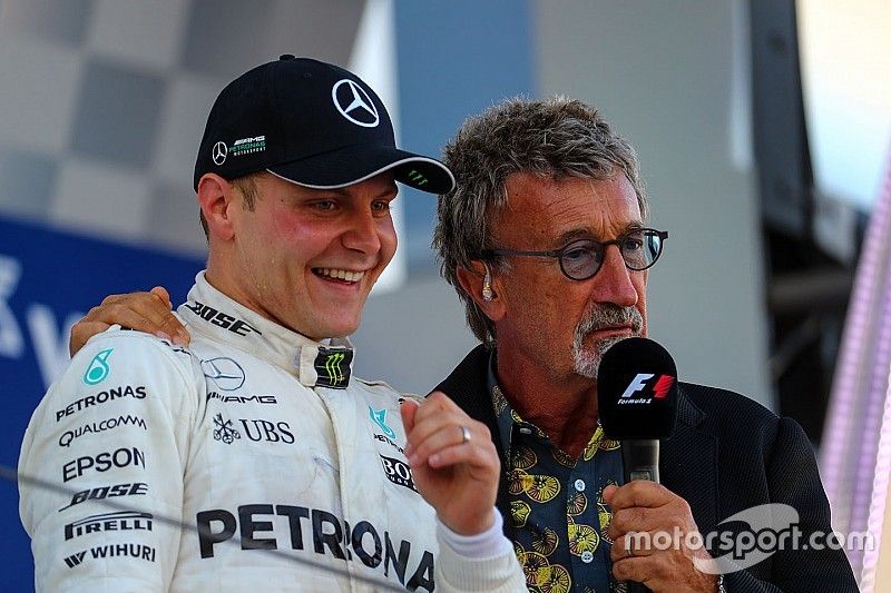 Valtteri Bottas, Mercedes AMG F1 celebrates on the podium, Eddie Jordan
