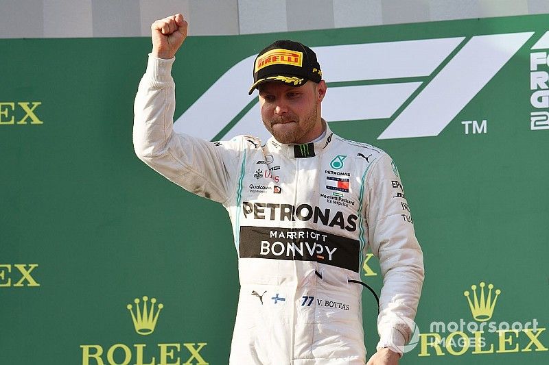 Valtteri Bottas, Mercedes AMG F1, 1st position, on the podium