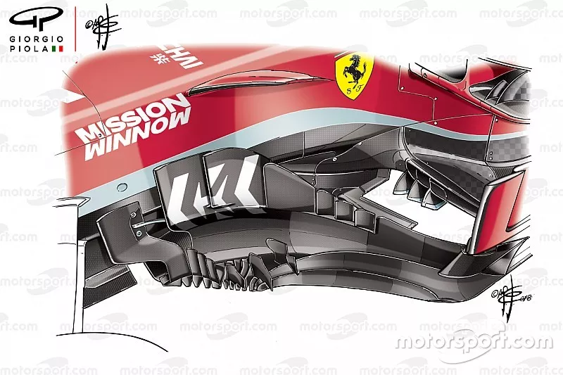 Ferrari SF71H bargeboards, United States GP