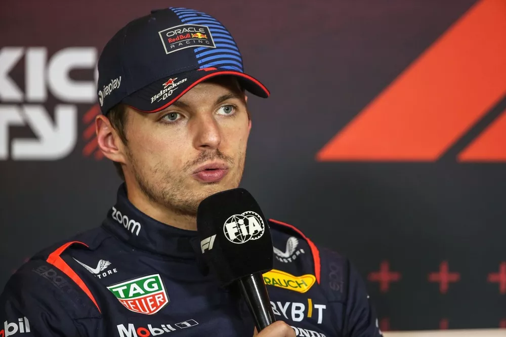 Max Verstappen, Red Bull Racing, in the post Qualifying Press Conference