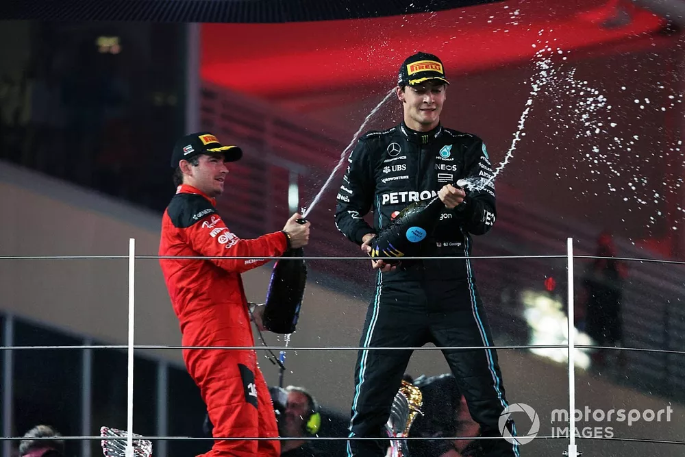 Charles Leclerc, Scuderia Ferrari, George Russell, Mercedes-AMG