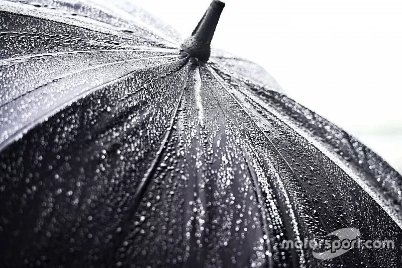 Rain on umbrella