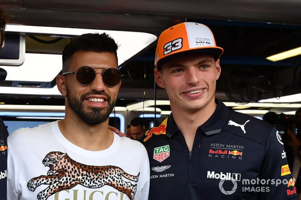 Sergio Agüero, Futbolista con Daniel Ricciardo, Red Bull Racing y Max Verstappen, Red Bull Racing