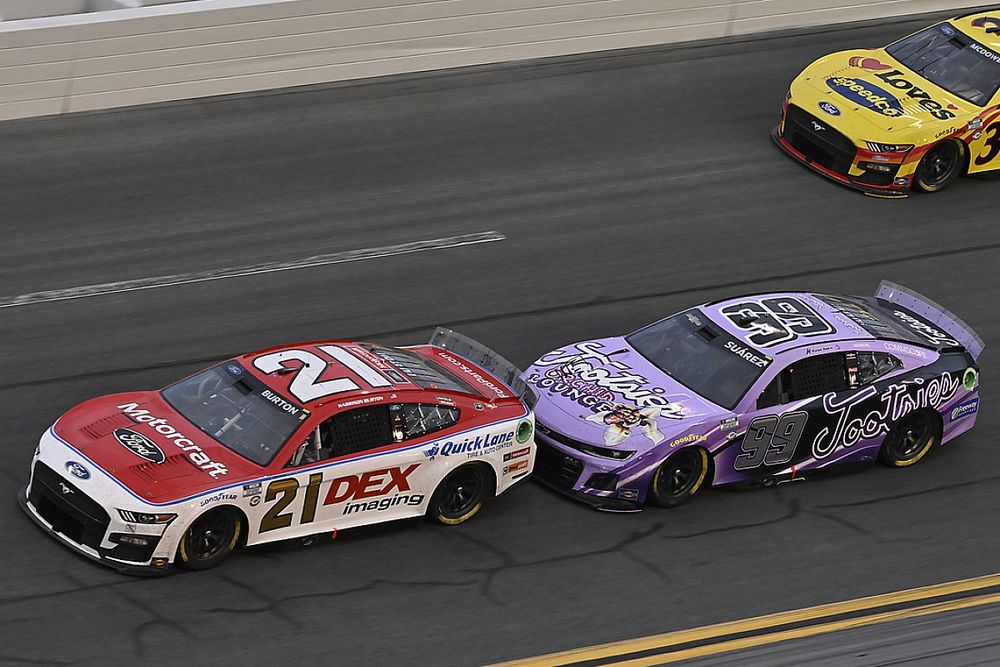 Harrison Burton, Wood Brothers Racing, Motorcraft/DEX Imaging Ford Mustang, Daniel Suarez, TrackHouse Racing, Tootsies Orchid Lounge Chevrolet Camaro, Michael McDowell, Front Row Motorsports, Love's Travel Stops Ford Mustang