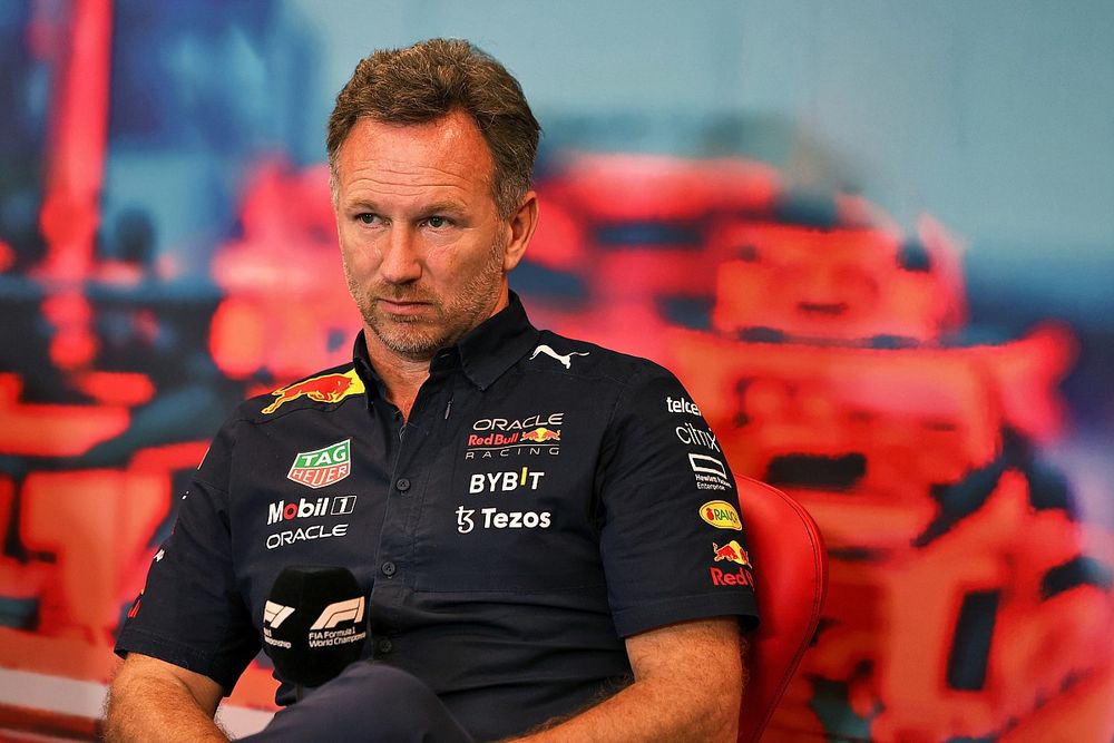 Christian Horner, director del equipo Red Bull Racing, en la conferencia de prensa de los directores de equipo
